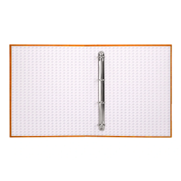 Liderpapel Carpeta de 4 anillas 25mm folio cartón forrado papel coat naranja