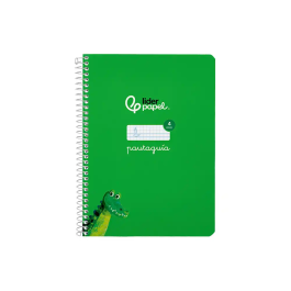 Liderpapel Cuaderno Espiral A5 Pautaguía Tapa Blanda 40 Hojas 75gr Cuadro Pautado 4mm Verde