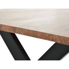 Giner y Colomer Mesa de Comedor Acacia Natural con Patas de Metal Negro 180 cm