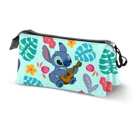 Estuche Portatodo Triple Guitar Disney Lilo y Stitch Verde