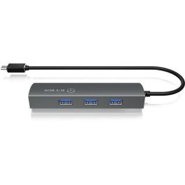ICY BOX IB-HUB1406-C - HUB USB-C de 4 Puertos: 3xUSB 3.0 y 1xGigabit LAN
