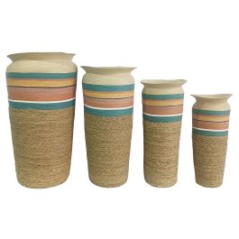 DKD Home Decor Macetero árabe de fibra multicolor 55 x 100 x 55 cm - Set de 4 piezas Precio: 215.68999958. SKU: B13L3YCRW5