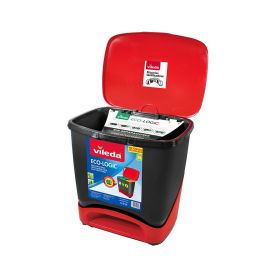 Cubo de basura Vileda ECO-LOGIC Polipropileno 39 L Negro Rojo Rojo/Negro