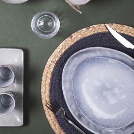 Home Deco Factory Plato Gres Arena Colección Natural 22x18 cm