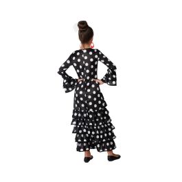 Disfraz de Flamenca Sevillana para Niña 7-9 Años, Negro con Lunares Blancos Disfraz de Flamenca Sevillana para Niña 7-9 Años, Negro con Lunares Blancos
