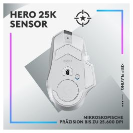 Logitech G502 X Plus Ratón Inalámbrico Óptico Blanco 25600 DPI RGB LIGHTSPEED HERO 25K