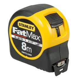 Stanley Fatmax - STA3253560338688 - Cinta Métrica con Gancho, 8 m x 32 mm, Recubrimiento Mylar Resistenta a la Abrasión y de Alta Protección