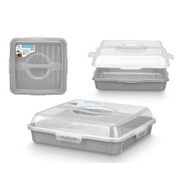 Portatarta Cuadrado Asa Gris Leknes 35x10.5x35 cm, Plástico PP (12 Unidades) Precio: 61.49999966. SKU: B17RTQVEAG