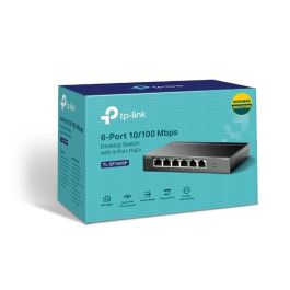 TP-Link TL-SF1006P Switch No Administrado, 6 Puertos RJ-45 Fast Ethernet 10/100 con PoE, 1.2Gbps, Sin Ventilador, Negro