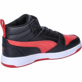 Zapatillas Deportivas Infantiles Puma Rebound V6 Mid Negro Rojo