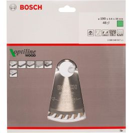 Bosch Hoja de Sierra Circular Optiline Madera 190x30 mm 48 Dientes