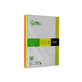 Liderpapel Papel Color DIN A4 75 gr Neón Surtido Paquete 500 Hojas
