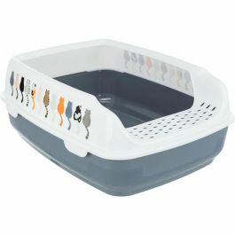 Trixie TRI4011905403977 Caja de arena Delio con borde 38x20x50 cm Estampado gris y blanco