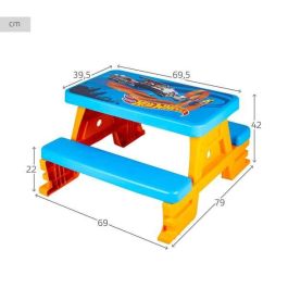 Conjunto de Mesa Infantil y Pongotodo Hot Wheels Azul Naranja Plástico 69 x 42 x 79 cm