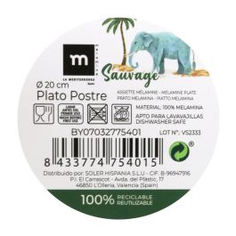 La Mediterranea Plato de Postre Mel.Sauvage 20 cm (24 Unidades)