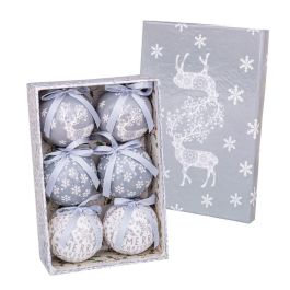 Bolas de Navidad Blanco Plateado Papel Polyfoam Ciervo 7,5 x 7,5 x 7,5 cm (6 Unidades) Precio: 17.6538996491. SKU: B18VW34YXH