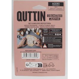 Quttin Set de 4 Moldes para Repostería 3 Surtidos - 11.5 x 17 x 3 cm (24 Unidades)