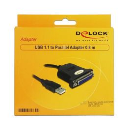 DELOCK Adaptador Paralelo USB 1.1, USB A a DB25, Cable 0.8 m