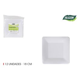 Set de 12 platos de cartón cuadrados con logo de soja 18 cm Algon (36 Cajas) Precio: 15.59000058. SKU: B1CLQYVRKL