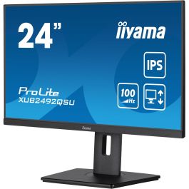 iiyama XUB2492QSU-B1 Monitor IPS 24" WQHD 2560x1440, 100Hz, 0.5ms, HDMI, DP, USB, Altavoces, Pivot, Negro