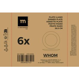 La Mediterranea Plato Llano Opal Whom 26.5 cm (36 Unidades)
