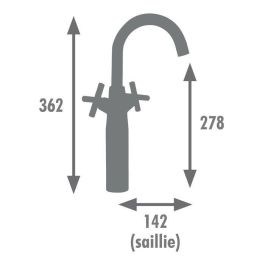 Edouard Rousseau AAAPS00324 Grifo Mezclador para Fregadero Alto Modelo NANKA, Color Negro