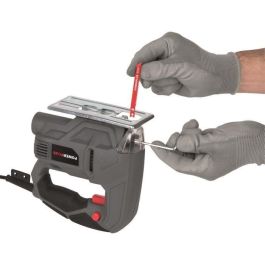 Powerplus POWE30010 Sierra de calar 450 W, 3000 rpm, corte madera 55 mm, plástico 5 mm, ángulo ajustable 90°/45°