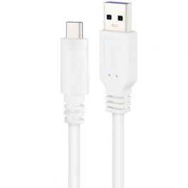NANOCABLE CABLE USB 2.0 3A, TIPO USB-C/M-A/M, BLANCO, 1.0 M