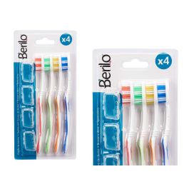 Set 4 Cepillos de Dientes Berilo con Funda - 12x24.7x2.5 cm, Colores Variados (48 Unidades) Set 4 Cepillos de Dientes Berilo con Funda - 12x24.7x2.5 cm, Colores Variados (48 Unidades)