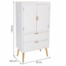 Armario Alexandra House Living Blanco Dorado Madera MDF 36 x 118 x 62 cm