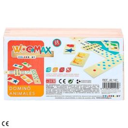 Woomax Dominó de Animales de Madera 28 Piezas - Juego Infantil para Niños a partir de 2 Años