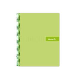 Cuaderno Espiral Liderpapel A4 Micro Crafty Tapa Forrada 120H 90 gr Cuadro 5 mm 5 Bandas 4 Colores Color Verde