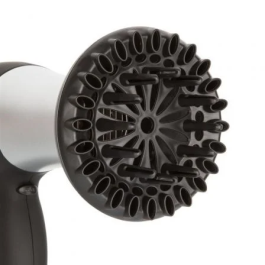 Tristar HD-2322 Secador de Pelo Profesional 2000W Negro y Plata con Accesorios Difusor y Boquilla Estrecha Control de Temperatura y Golpe de Frío Cable 1.7m