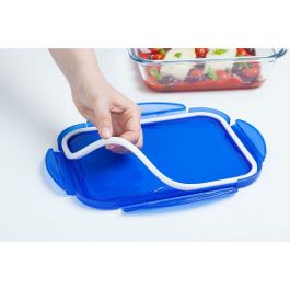 Pyrex Plato de conservación rectangular 3,3L 30x23cm con tapa azul