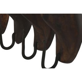 DKD Home Decor Perchero Pared Item Home Marron Oscuro Madera 10 x 28 x 66 cm (2 Unidades)