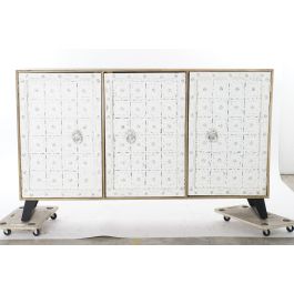 DKD Home Decor Buffet Blanco Natural Mango 165 x 45 x 100 cm 3 Puertas