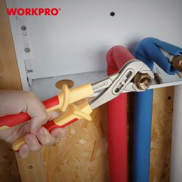 Workpro Juego de 4 Alicates Aislados 1000V (Punta Larga 160mm, Corte Diagonal 160mm, Universal 160mm, Pico Loro 250mm) en Acero Cromo Vanadio