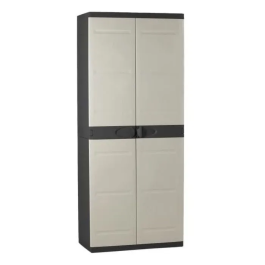 Plastiken TITANIO Armario alto con 2 puertas y 4 estantes - 70 x 44 x 176 cm - Beige y Negro - Gama TITANIO - Interior y Exterior Precio: 143.68999986. SKU: B1AHLRS7YX
