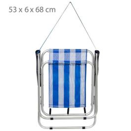 Silla playa aluminio plegable fija marinera 44x45x76 cm