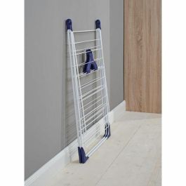 Leifheit 81408 Secadora de Pie CLASSIC 200 Flex 20 Metros de Secado (2 Lavadoras) Cierre Semiautomático Multiposiciones Blanco y Azul