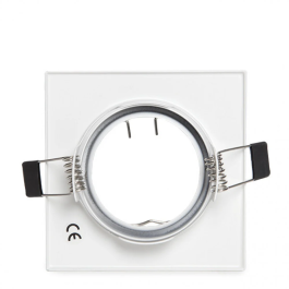 Aro Foco Downlight Basculante Cuadrado Blanco 83/83Mm