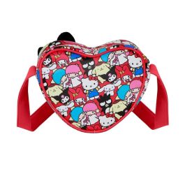 Sanrio Hello Kitty Bolso Urbano Corazón Friends Multicolor con Asa Ajustable de Poliéster