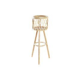 DKD Home Decor Macetero Balinés de Bambú Natural 70 cm Alto, 20x23 cm Base