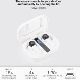 Auriculares Bluetooth TooQ Bender TQBWH-0031W con estuche de carga/ Autonomía 4h/ Blancos Auriculares Bluetooth TooQ Bender TQBWH-0031W con estuche de carga/ Autonomía 4h/ Blancos