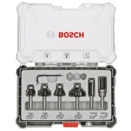 Bosch Professional 2607017468 Caja de 6 Fresas de Afeitar/Chaflanar/Redondear con Vástago de 6 mm