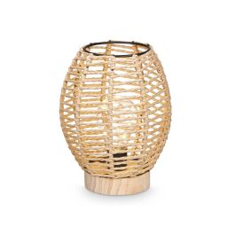 Lampara Sobremesa Ovalada Cuerda Base Madera Giftdecor 15X20CM (12 Unidades) Lampara Sobremesa Ovalada Cuerda Base Madera Giftdecor 15X20CM (12 Unidades)