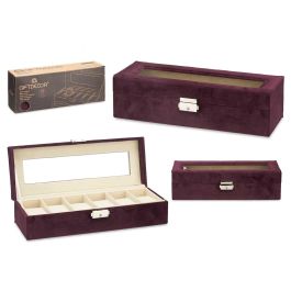 Caja Relojero 6 Huecos con Llave Burdeos Giftdecor 30.5x8.5x11.5 cm (6 Unidades) Precio: 111.4999996. SKU: B1C7HM4VDK