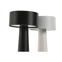 DKD Home Decor Lámpara Sobremesa Moderno Blanco Negro LED Metal Tactil Recargable 3 Niveles Brillo 2 Unidades 9 x 9 x 21 cm