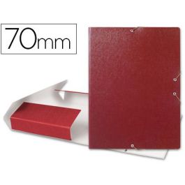 Carpeta Proyectos Liderpapel Folio Lomo 70 mm Carton Gofrado Roja