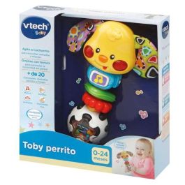VTech Sonajero Perrito Toby con Luces, Música y Diferentes Texturas para Bebés 0-24 Meses, Juguete Educativo con Pilas Incluidas, 18x13.5x5 cm
